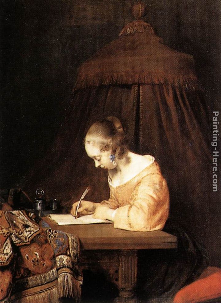 Woman Writing a Letter painting - Gerard ter Borch Woman Writing a Letter art painting